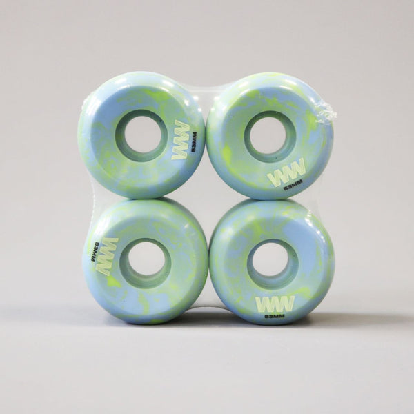 Wayward Swirl Formula - Neon Green / Baby Blue Skateboard Wheels - 53mm