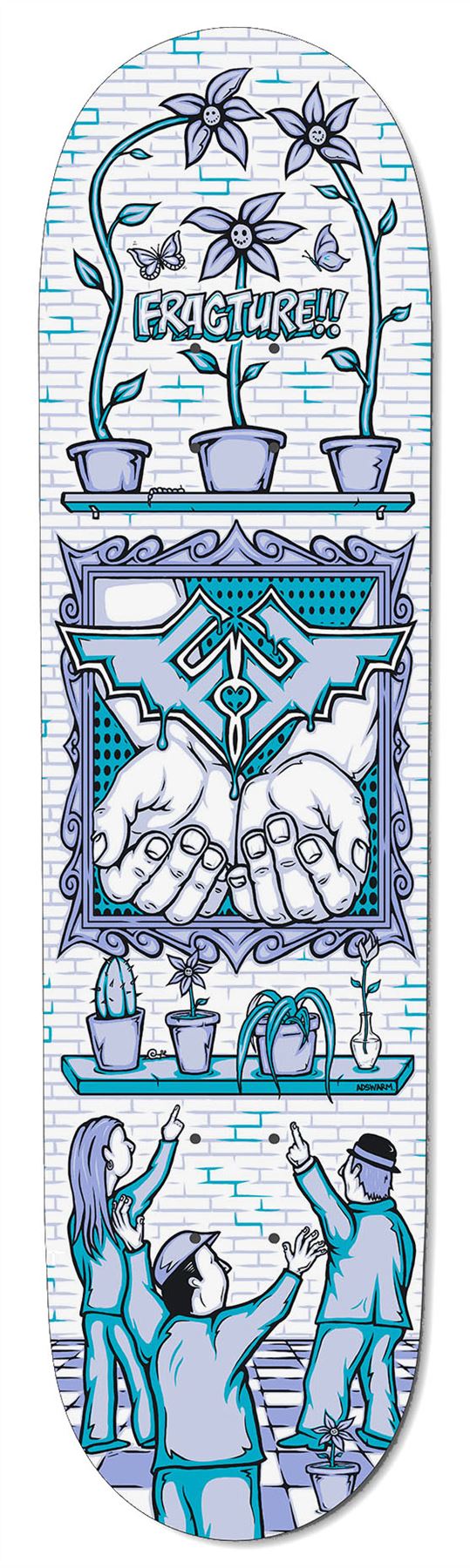 Fracture x Adswarm Skateboard Deck - 8.25