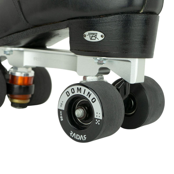 Radar (4) - Domino- Black / Silver - 50 x / 98A Skateboard Wheels - 31mm