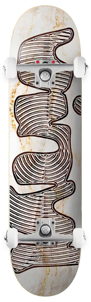 Vinyl Skateboards' White Marble' x Venom Custom Complete Skateboard - 8.5"