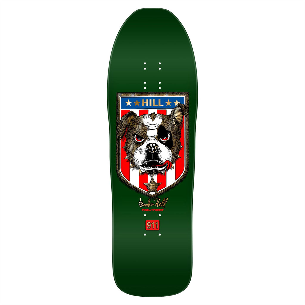 Powell Peralta Frankie Hill Bulldog Reissue Green / Gold Foil x Skateboard Deck - 10.0"