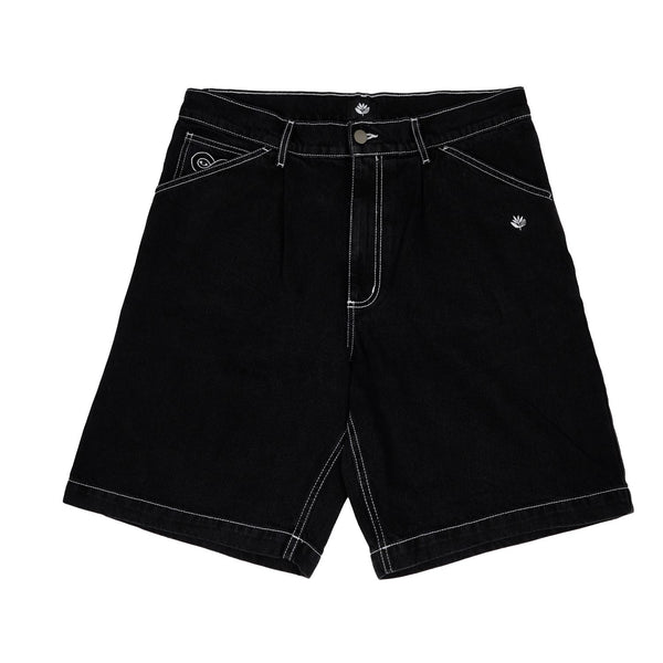 Magenta OG Denim Long Shorts Black Denim - Skatewarehouse.co.uk