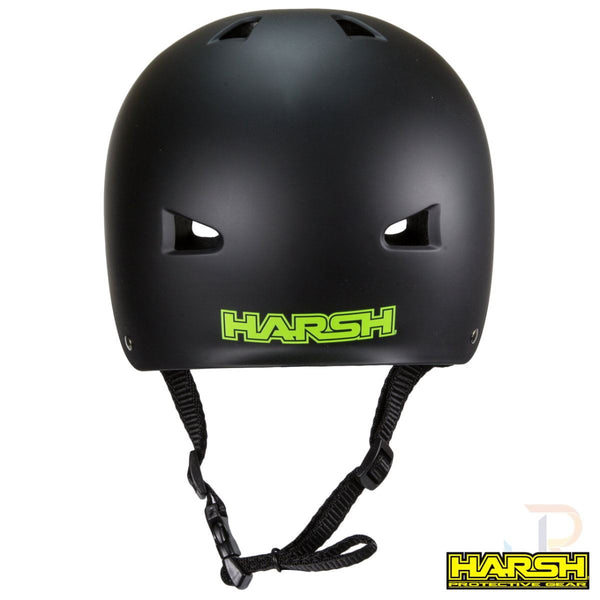 Harsh ABS Helmet - Matt Black with Black Straps