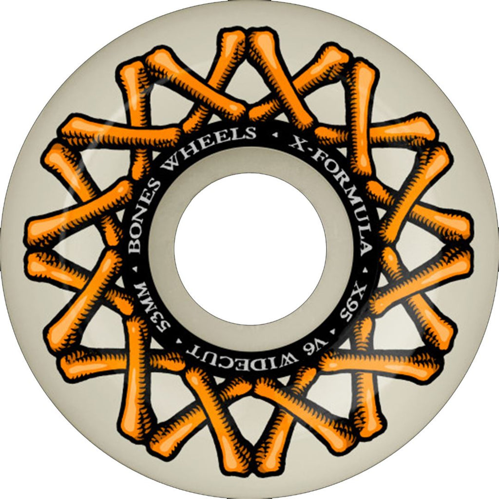 BONES X-Formula XF Widecut • 53mm • 95A • V6 Skateboard Wheels - White