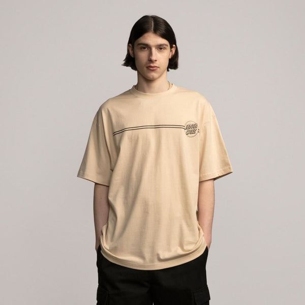 Santa Cruz All Gender T-Shirt Opus Dot Stripe AG - Oat - Skatewarehouse.co.uk