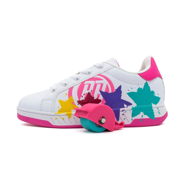 Breezy Rollers Splatter - White / Pink - Skatewarehouse.co.uk