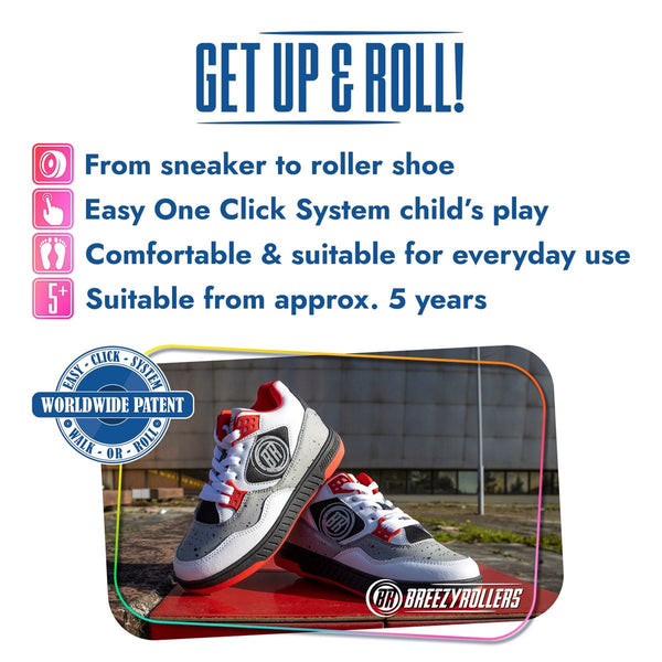 Breezy Rollers Jump - White / Grey / Red - Skatewarehouse.co.uk