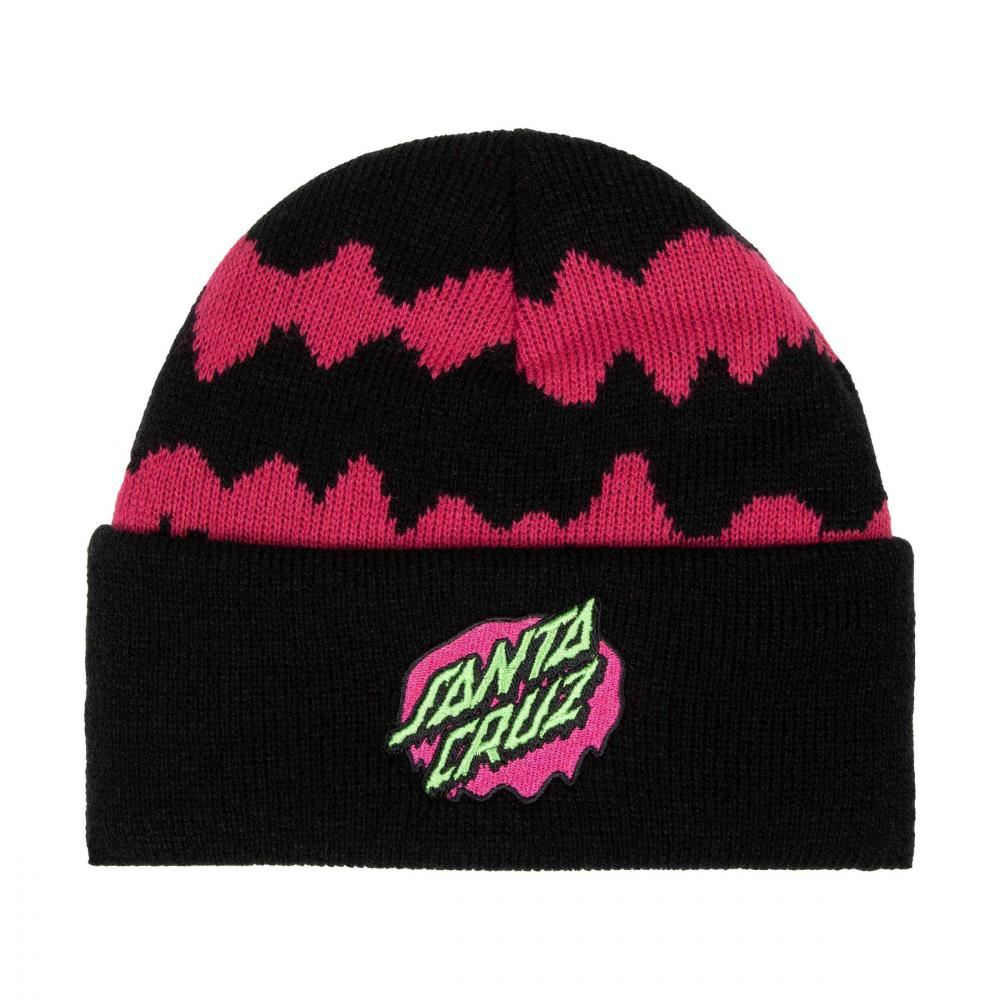 Santa Cruz Youth Beanie Youth Slime Stripe Beanie Black Slime Stripe - O/S - Skatewarehouse.co.uk
