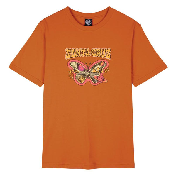 Santa Cruz Womens T-Shirt Galactic Butterfly - Ginger Biscuit - Skatewarehouse.co.uk