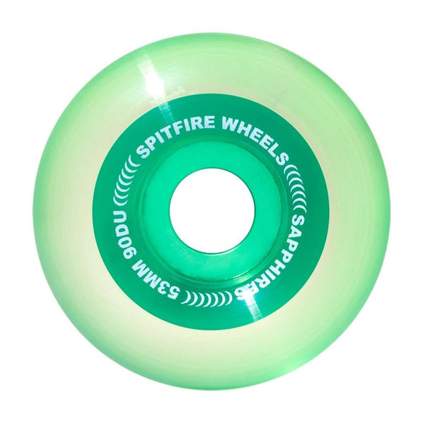 Spitfire Soft Skateboard Wheels Sapphire Radial 90D - Green - Skatewarehouse.co.uk