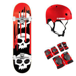 Zero 3 Skull Blood Black White Red x Venom Custom Complete Skateboard Bundle - 7.75"
