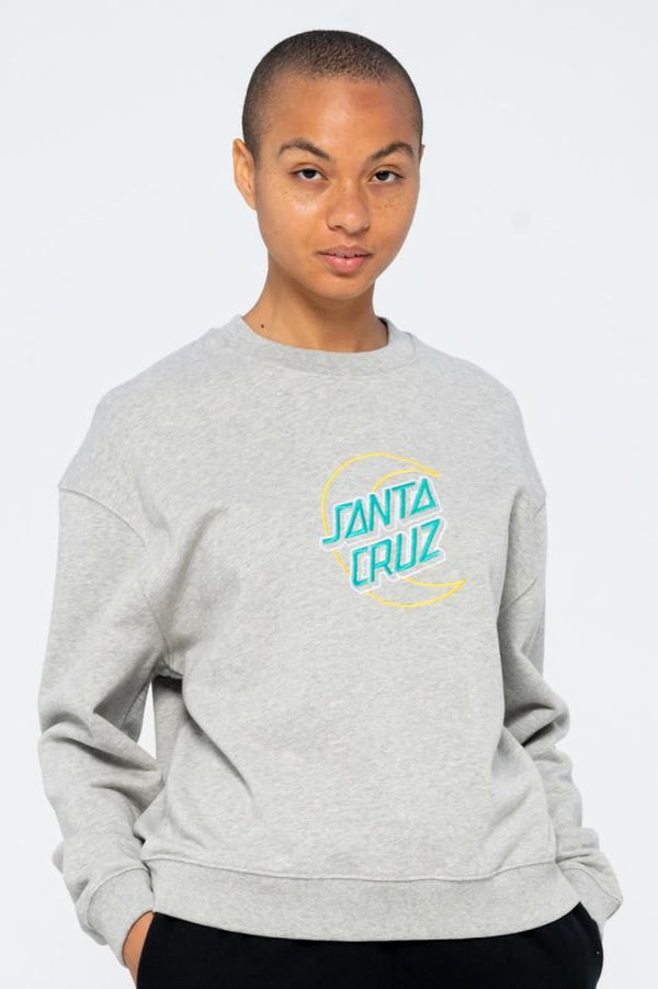 Santa Cruz Crew Empty Moon Dot Crew - Heather Grey - Skatewarehouse.co.uk