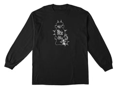 Krooked L/S T-Shirt Mace - Black / White Print - Skatewarehouse.co.uk