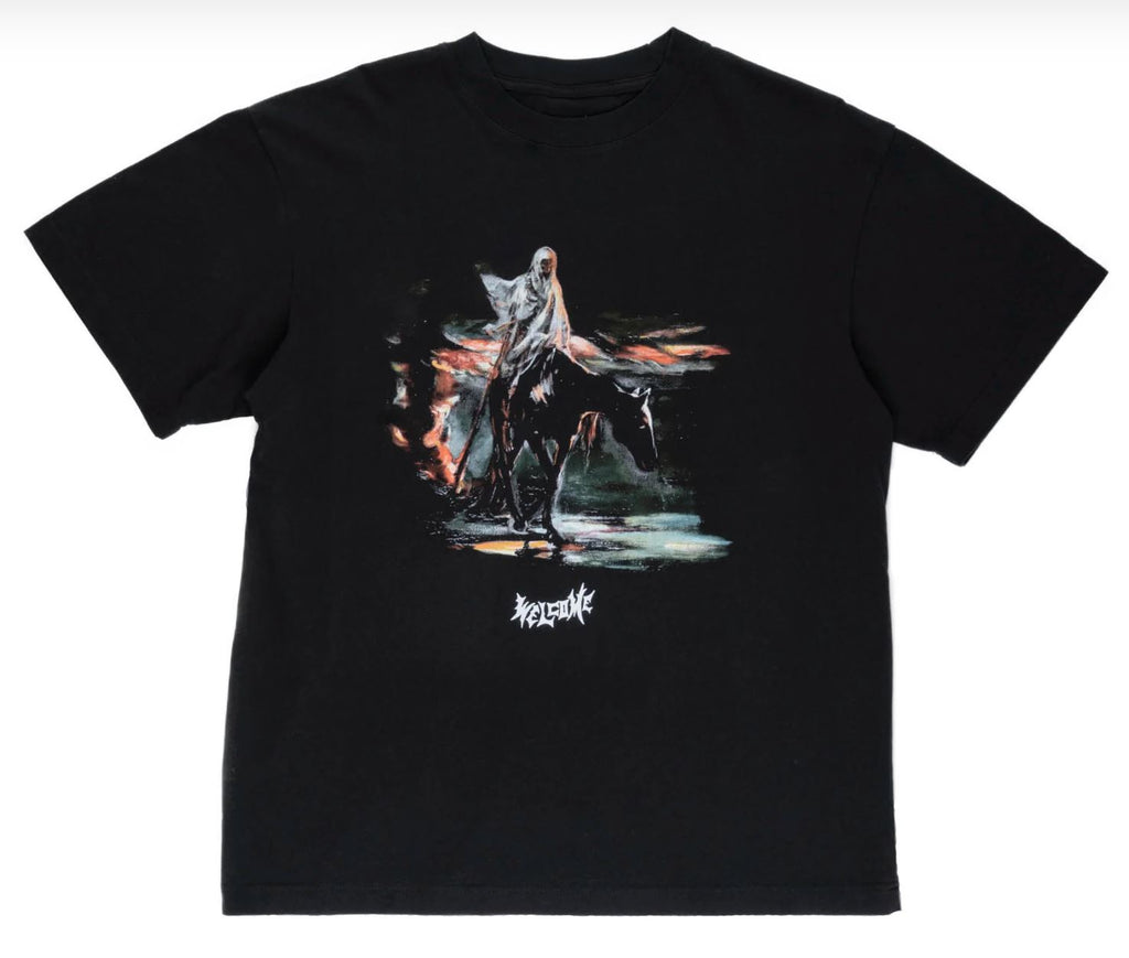 Welcome Skateboards Horseman Boxy Printed Tee (Black) - XL