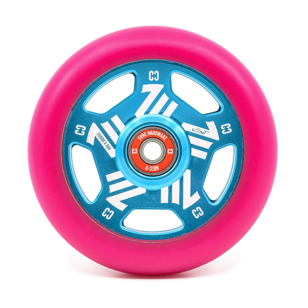 CORE Vent Hollow Scooter Wheel 110mm - Pink / Teal - Skatewarehouse.co.uk
