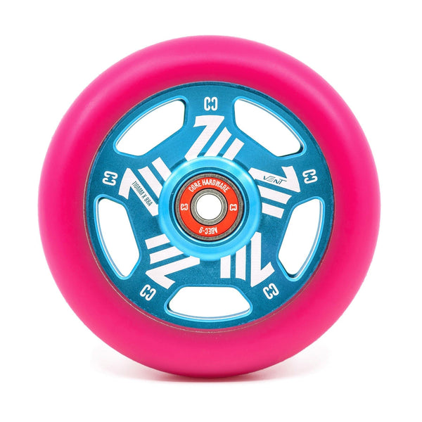 CORE Vent Hollow Scooter Wheel 110mm - Pink / Teal - Skatewarehouse.co.uk