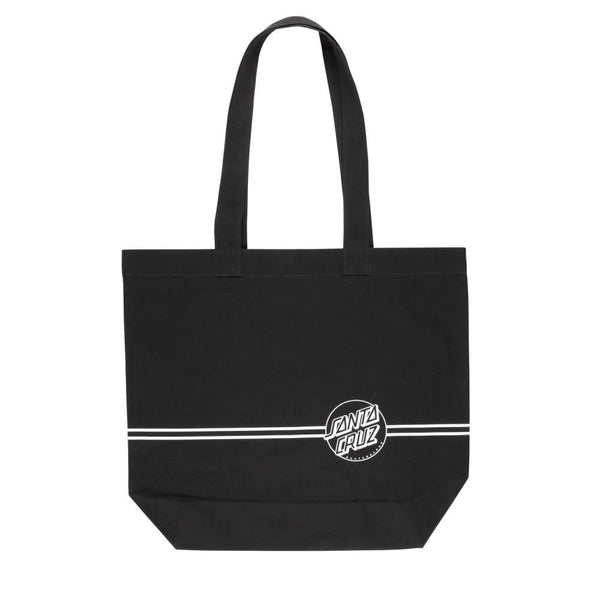 Santa Cruz Bag Opus Dot Stripe Tote Bag - Black/Unbleached Cotton - Skatewarehouse.co.uk