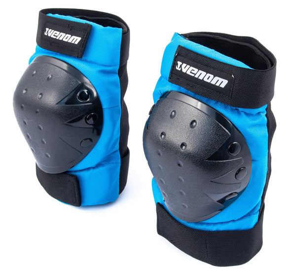 Venom Triple Knee/Elbow/Wrist Pad Set - Blue Black - Skatewarehouse.co.uk