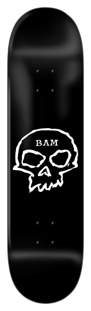 Zero Skateboards Bam Single Skull Black Skateboard Deck - 8.5" - Skatewarehouse.co.uk