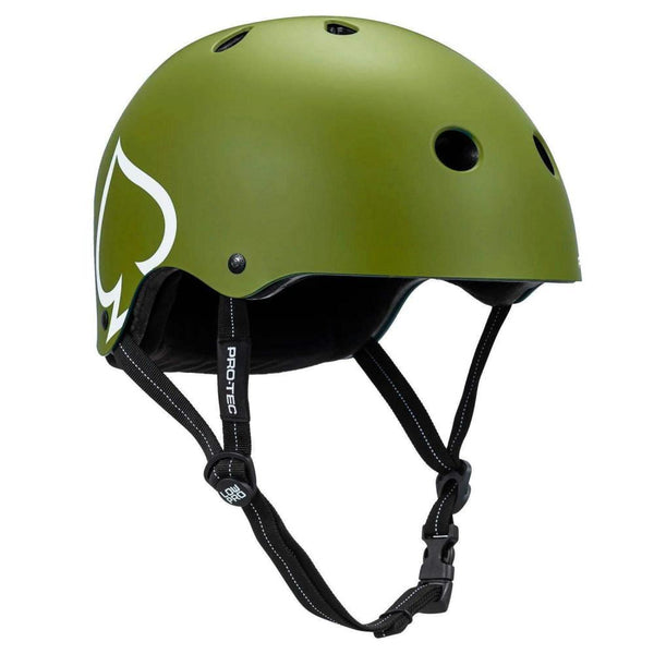 Pro-Tec Helmet Low Pro - Amry / Green Matte - Skatewarehouse.co.uk