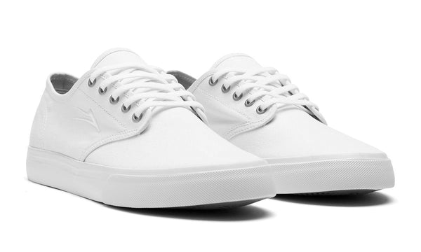 Lakai Oxford White Canvas Skate Shoes - Skatewarehouse.co.uk