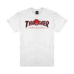 Thrasher x Spitfire T-Shirt Big Head Outline - White - Skatewarehouse.co.uk