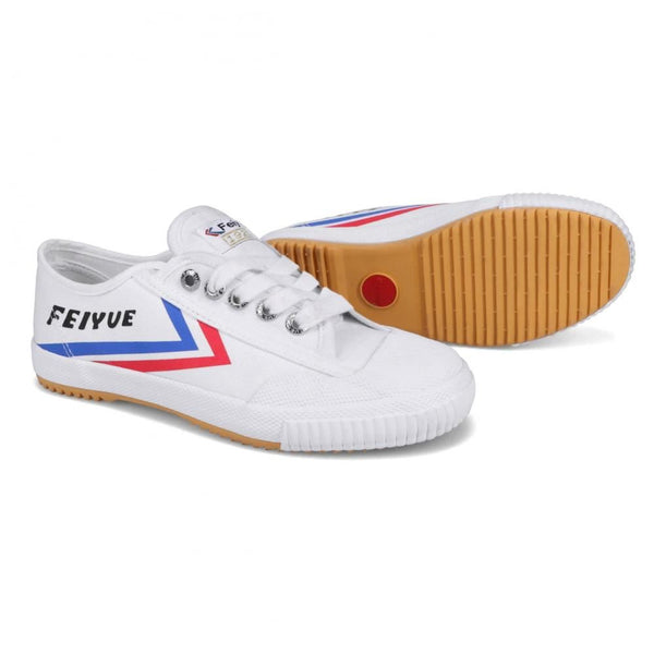 Feiyue Footwear Fe Lo 1920 Canvas Martial Arts/Gym/Lifing Shoes - White / Blue / Red - Skatewarehouse.co.uk