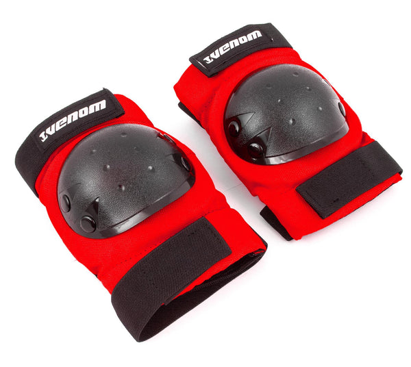 Venom Triple Knee/Elbow/Wrist Pad Set - Red Black - Skatewarehouse.co.uk