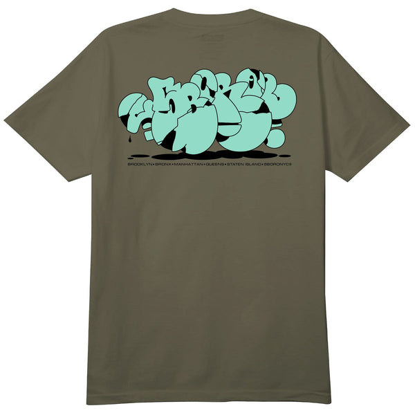 5Boro x SP-ONE 'Bubble' Tee Olive/White - Skatewarehouse.co.uk