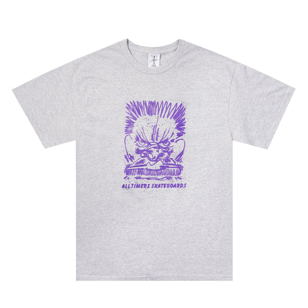 Alltimers Smushed Face Tee Heather Grey - Skatewarehouse.co.uk