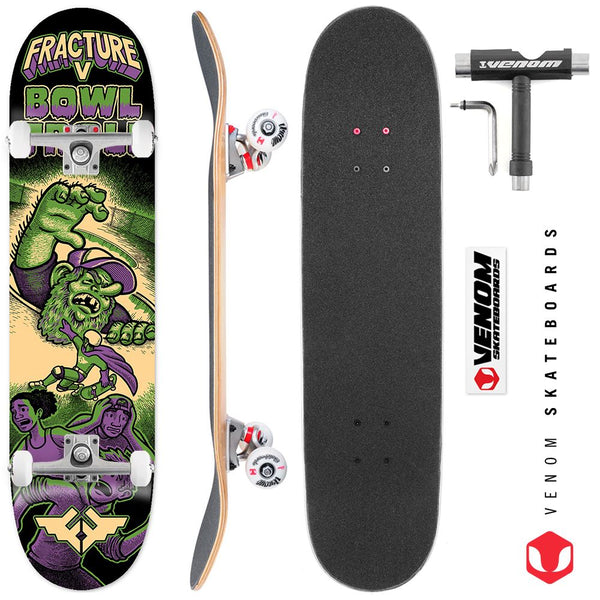 Fracture x Jon Horner Bowl Troll x Venom Skateboards Custom Complete Skateboard - 8.25 - Skatewarehouse.co.uk