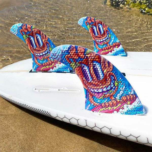 3D Fins - Thruster Surf / SUP - Hanging Ten (2+1)