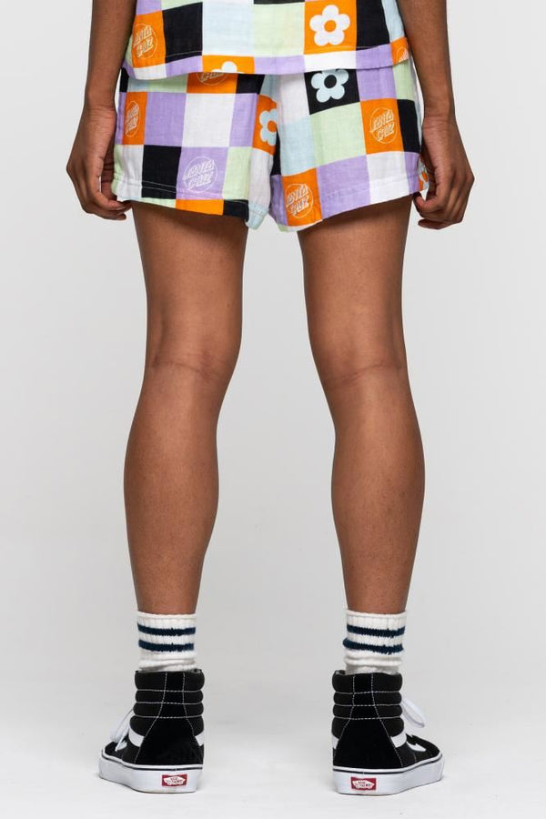 Santa Cruz Womens Shorts Patched Up Shorts - Patchwork Print - Skatewarehouse.co.uk