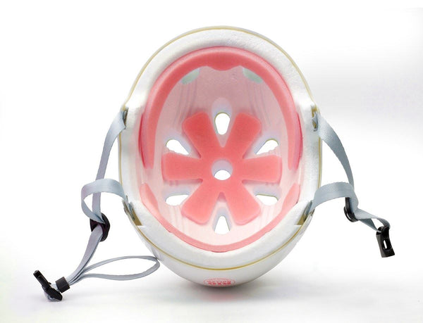 Rio Roller Script Skate Helmet - Matt White - Skatewarehouse.co.uk