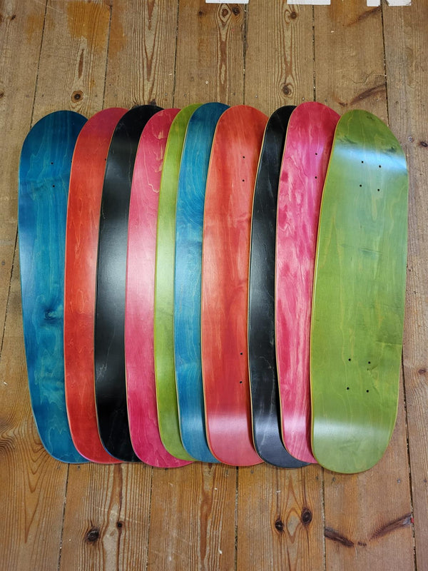 Venom Varnished Blank Skateboard Decks - Assorted Colors, Maple Wood, Perfect for Custom Art, DIY Projects, and Furniture - Cruiser Shape - Skatewarehouse.co.uk