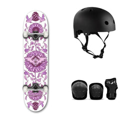 Fracture Adswarm 2 (The Golden Ratio) Complete Skateboard Bundle - SFR Helmet & Pads - 7.75"