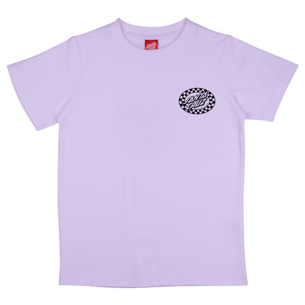 Santa Cruz Youth T-Shirt Youth Check Oval Mono T-Shirt - Digital Lavender - Skatewarehouse.co.uk