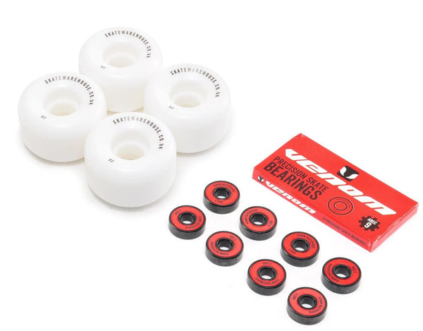 Skatewarehouse Conical Skateboard Wheels & Venom ABEC 9 Bearings Pack - Skatewarehouse.co.uk