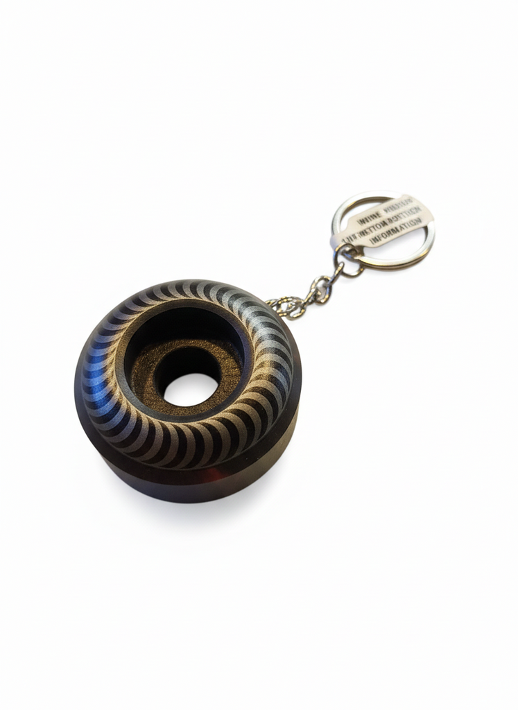 Spirtfire Key Chain Wheel Key Ring - Swirl Black/Red - Skatewarehouse.co.uk