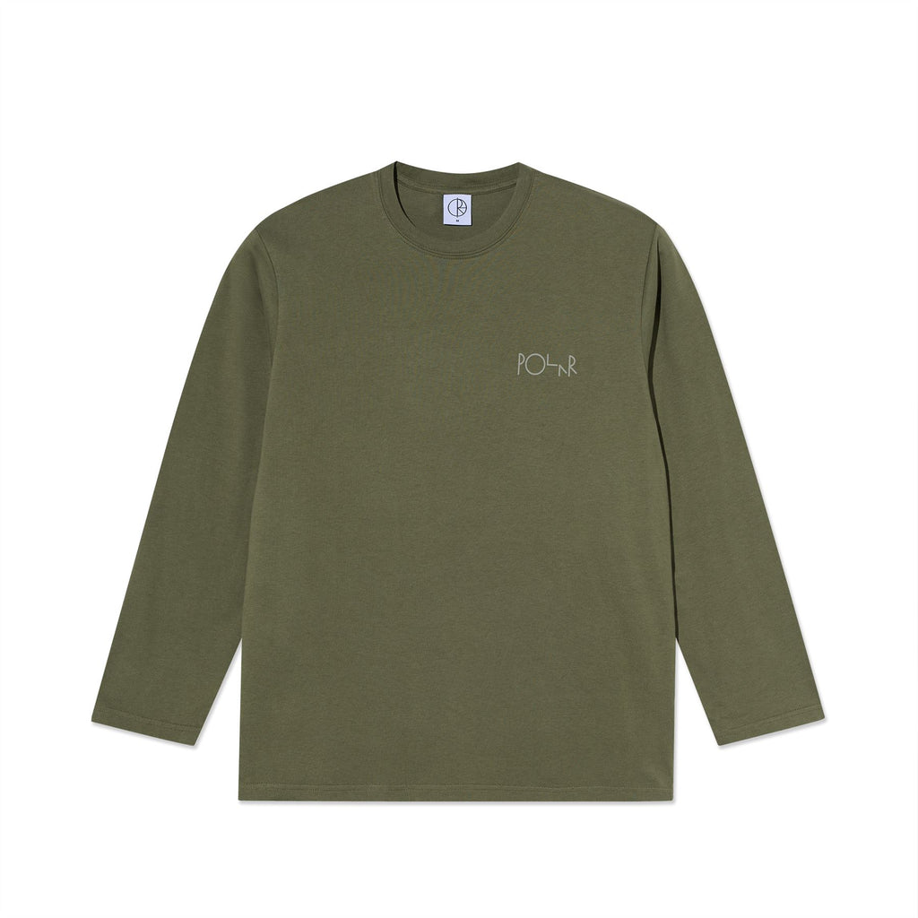 Polar Skate Co Steve Tee LS - Stroke Logo (Army Green) - S