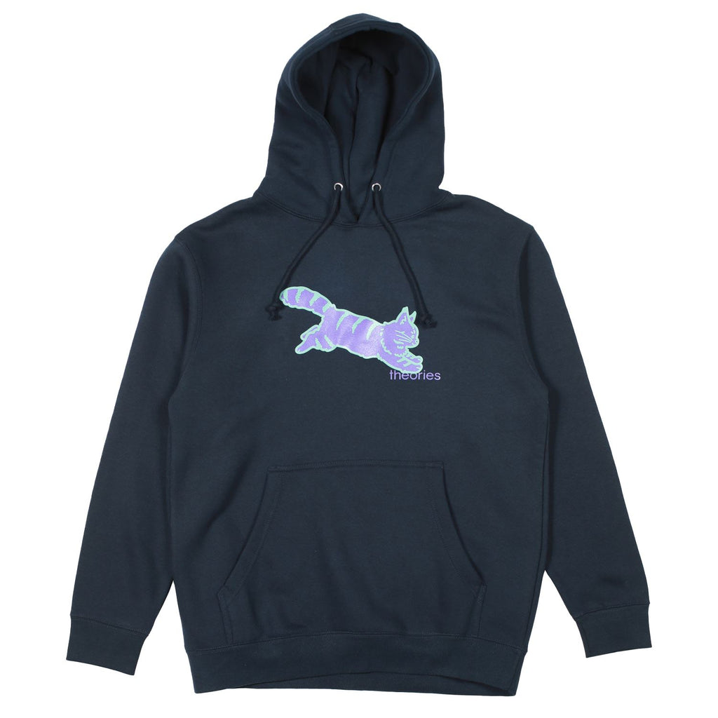 Theories Conscious Kitty Hooded Sweatshirt Washed Navy