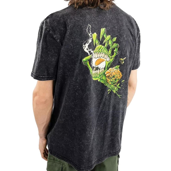 Santa Cruz T-Shirt Resurrect Hand T-Shirt - Black Acid Wash - Skatewarehouse.co.uk