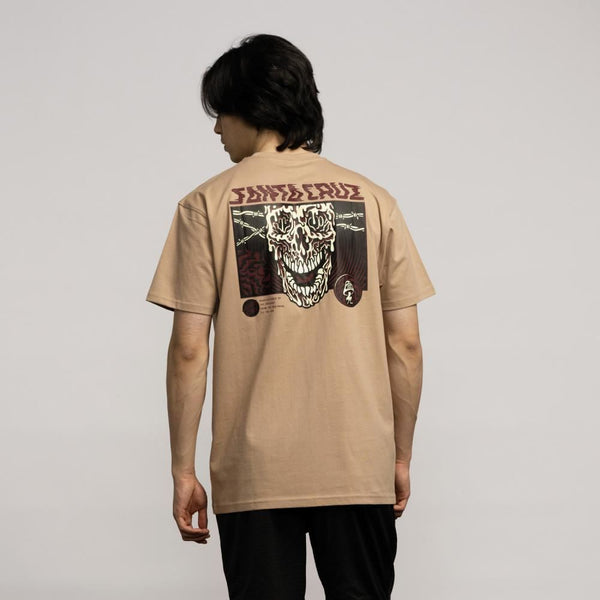 Santa Cruz T-Shirt Toxic Skull T-Shirt - Taupe - Skatewarehouse.co.uk