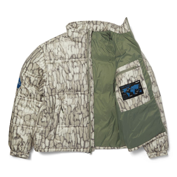 HUF 89 Warped Camo Tyvek Puffer (Muted Camo)