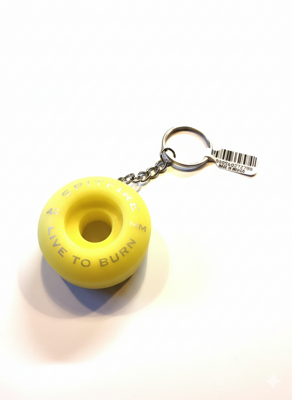 Spirtfire Key Chain Wheel Key Ring - Swirl Yellow - Skatewarehouse.co.uk