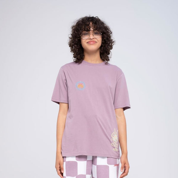 Santa Cruz Womens T-Shirt SC Garden T-Shirt - Lilac Chalk - Skatewarehouse.co.uk