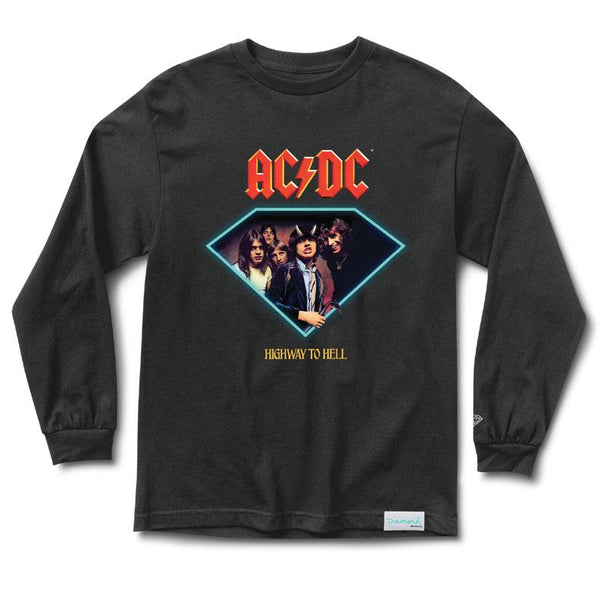 Diamond x ACDC Highway To Hell LS Tee Black - Skatewarehouse.co.uk