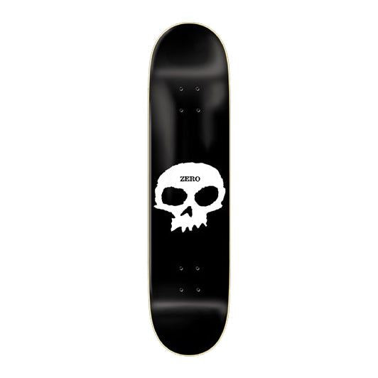 Zero Skateboard Single Skull Black White Skateboard Deck - 7.75
