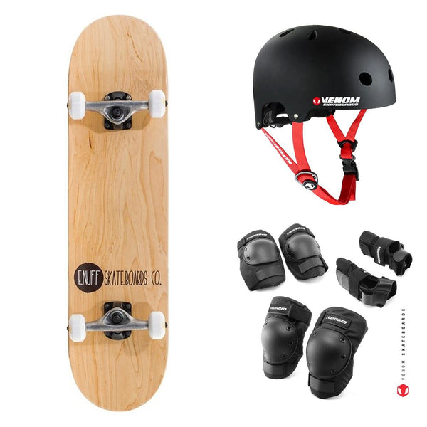 Enuff Logo Stain Natural Complete Skateboard Bundle