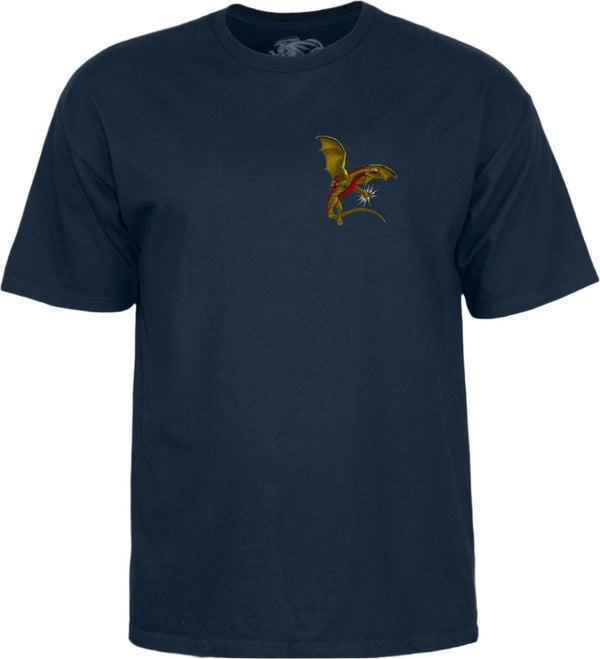 Powell-Peralta Dragons Logo Tee Navy - Skatewarehouse.co.uk